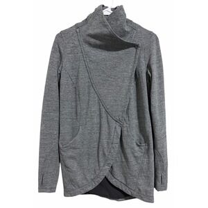 Lululemon That's A Wrap Sweater Jacket Heathered Snow Slub Coal Women's Size 4